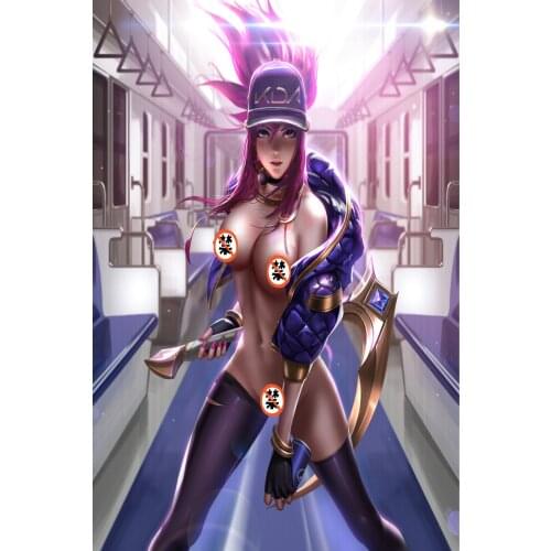 Print silk or canvas LOL KDA Akagi ahri sexy lady art poster 16x24 24x36 inch custom living room bedroom decorative painting