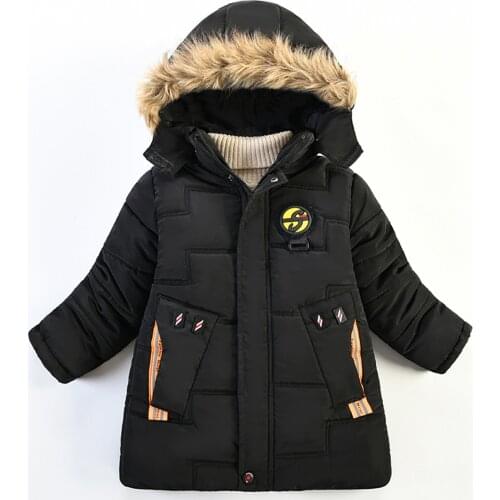 2021 Autumn Winter Jackets For Boys Thick Warm Cotton-padded Clothes Kids Hooded Outerwear Coar For Boys 1-4years Куртка Детская