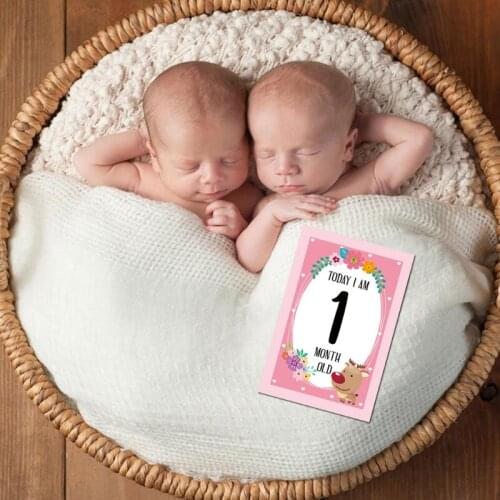 Newborn Baby Milestone Photo Sharing Cards Babys 1st Year Memory Photo Props A2UB