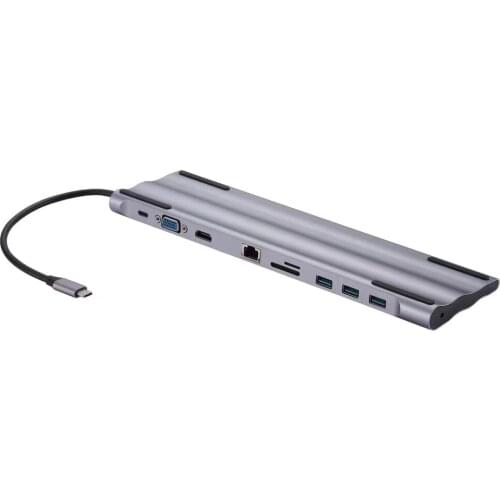 USB Type C Hub 10 in 1 USB C Laptop Docking Station Multi-function Massive Expansion for USB-C Laptops All in one Hub