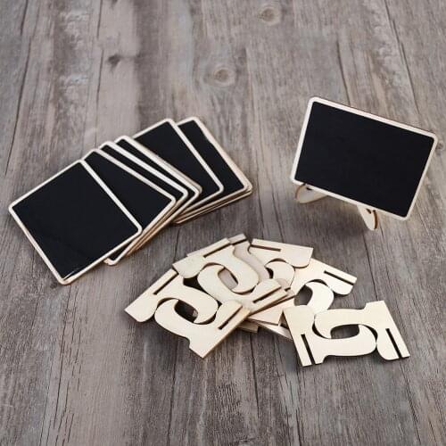 20pcs Mini Chalkboards Wood Erasable Blackboard Right Angle Square Message Board Birthday Party Wedding Dinner Table Place Signs