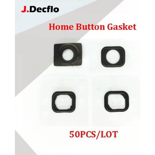 JDecflo 50Pcs/Lot Home Button Gasket For iPhone 5 5S 6 6 7 8 Plus Home Holding Space Rubber Adhesive Sticker Replacement Parts