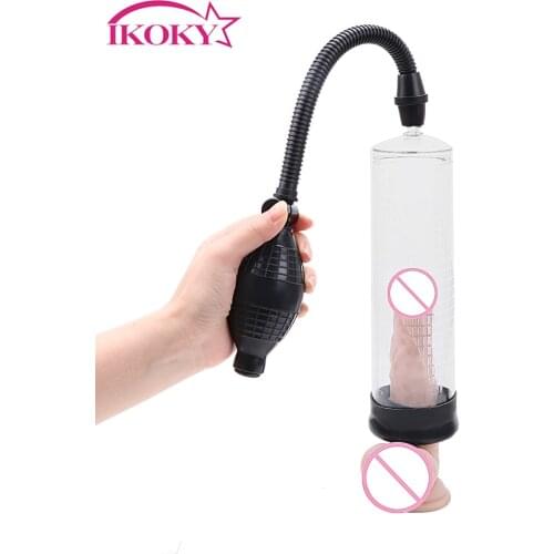 IKOKY Penis Pump Extender Enlarge Vacuum Pump Penis Enlargement Delayed ejaculation Sex Toys For Men