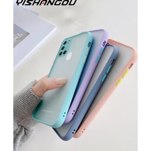 Camera Protect Matte Clear Phone Case For Samsung Galaxy A21S A51 A71 A31 A11 M11 A50 A70 A30 A20 Coque Shockproof Hard Cover