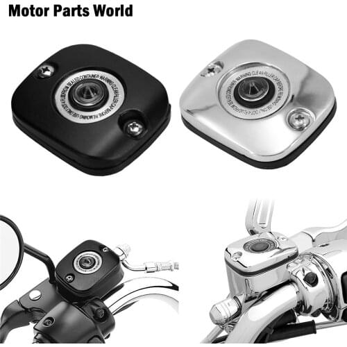 Motorcycle Chrome Black Front Brake Master Cylinder Cover For Harley Dyna Softail Fat boy Touring Road King Trike Sportster XL