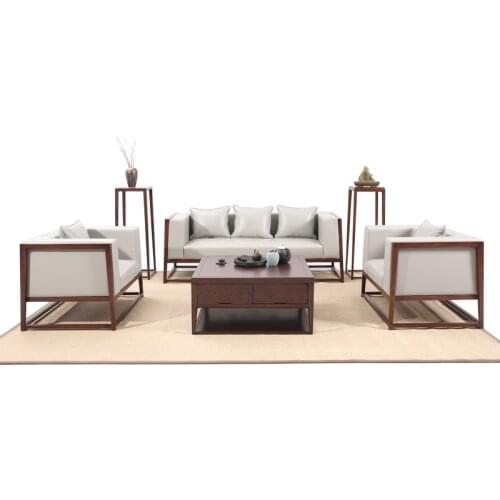 Zq New Chinese Sofa Villa Sofa Combination Modern Simple Model Room Zen Furniture