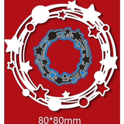 New Metal Cutting Dies Star Circle Stencils For DIY Scrapbooking Paper Cards Craft Making Craft Decoration 80*80mm