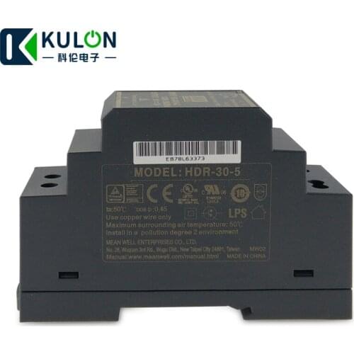 Original MEAN WELL HDR-30-5 3A 5V 15W meanwell step shape DIN Rail Power Supply mini slim size power source 5V