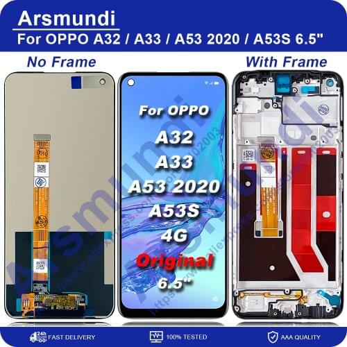 Original 100% Tested For OPPO A53 2020 LCD Display Touch Screen Digitizer Assembly Replacement For 6.5" Oppo A53 CPH2127 LCD