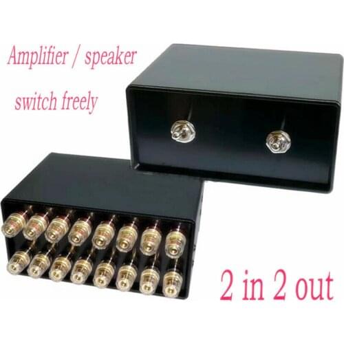 Passive 2-IN-2-OUT Power Amplifier / Speaker Switch Box A/B Selector Splitter NEW