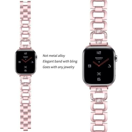 Stainless Steel Strap for Apple Watch Band Rhinestone Diamond Band 38mm 42mm Series for Apple Watch 40mm 44mm Series 4