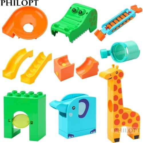 Special Marble Run Track Building Blocks Parts Electric Elevator Giraffe Tunnel Spiral Funnel Piano Music Intrument Slide Toys