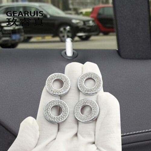Car Styling Door Lifting Bolt Circle Decoration Decals For Mercedes Benz C W205 GLC X253 Class diamond Door Pin Ring Stickers