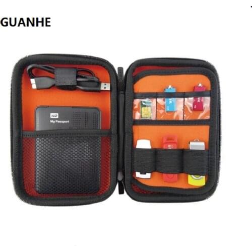 GUANHE 2.5 inch external hard drive protect Electronics Cable Organizer Bag USB Drive Memory Card HDD Case GH1315