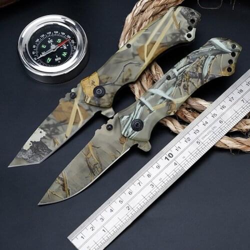 Tactical High-hardness Folding Knife Field Survival Multi-function Folding Knife Self-defense Edc Camouflage Outdoor Knife