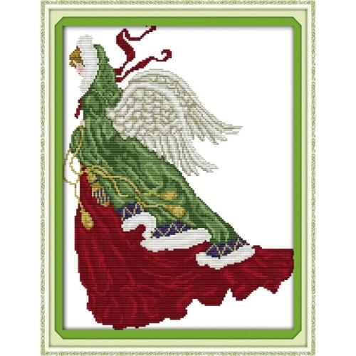 The spring angel cross stitch kit people 18ct 14ct 11ct count print canvas stitches embroidery DIY handmade needlework