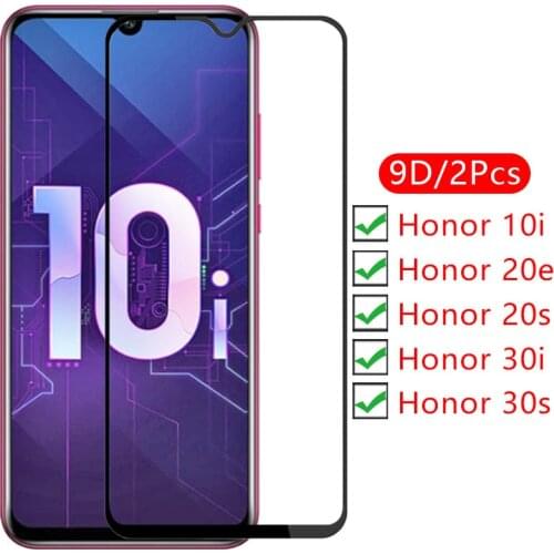 9d protective tempered glass for huawei honor 30i 30s 20s 20e 10i screen protector on honer 10 30 i i10 i30 20 s e s20 e20 s30