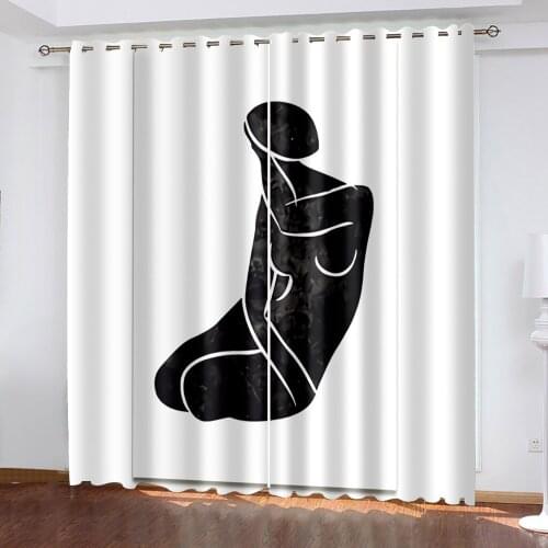 Living Room Shading Decorative Curtain Art Home Textile Decoration Bedroom Grommet Curtains