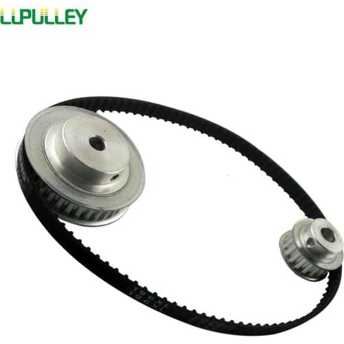 LUPULLEY Timing Belt Pulley XL reduction 1:5/5:1 50T 10T Center Distance 100mm Belt Gear Kit With 144XL Timing Belt Pulley Set