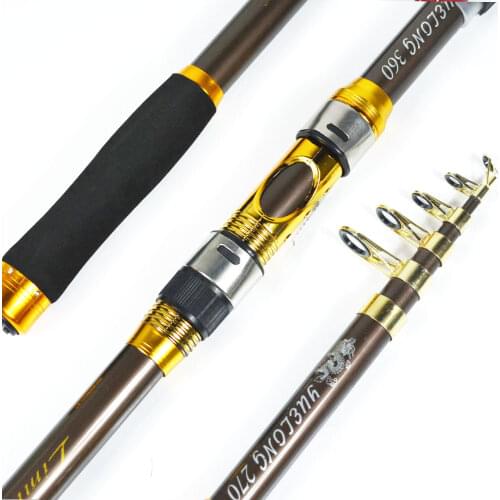 Exclusive Quality Carbon Fiber Telescopic Fishing Rod 2.1/2.4/2.7/3.0/3.6m High Performance Sea Fishing Pole Tackle Yuelong