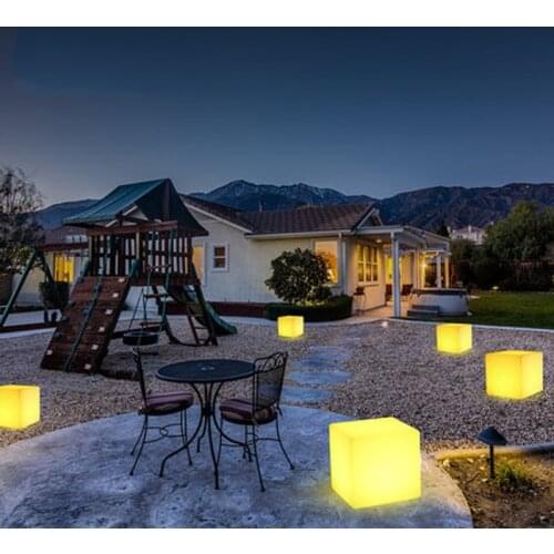 10 INCH Rechargeable Led illuminated Cube Night Light Glow Lamp Waterproof Lighting Lamps With Remote Outdoor Cube Chair Bar