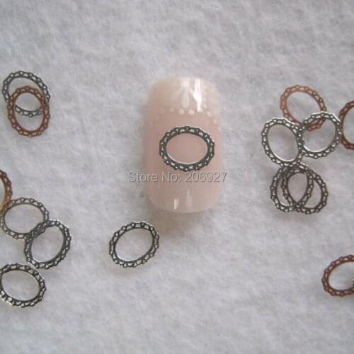 MS278-1 100pcs Silver Cute Circle Metal Sticker Nail Art Metal Sticker Nail Art Decoration Non-adhesive Sticker