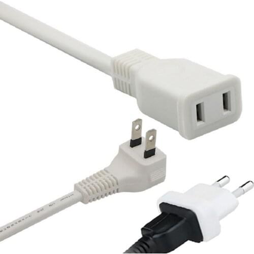 US 2Pin 2 Prong US Japan Power Extension Cable Cord Nema US Plug To US AC Adapter Cord 10A 250V 0.5/1/3/5/8/10M Extension cord