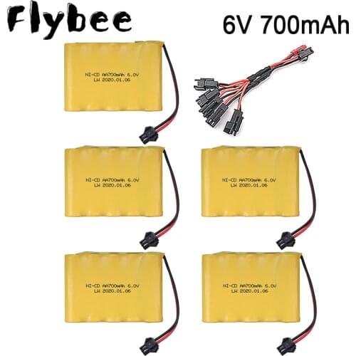 6V 700mAh AA Battery and Charger For RC Cars RC Robots RC Tanks Truck RC Gun Boats Battery Spare parts NiMH 700 mah 6 V Battery