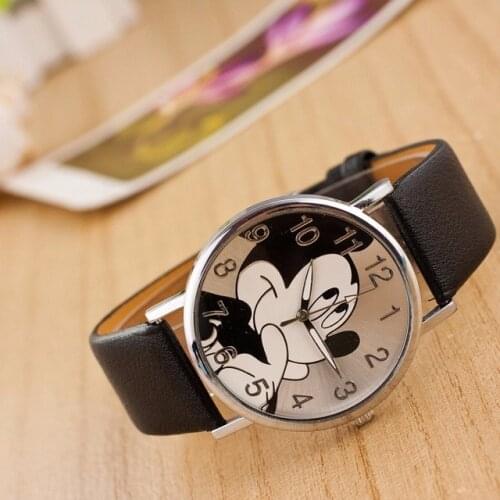 Reloj mujer Luxury Brand Mickey Women Watch Boy Girl Cartoon Watches Casual Leather Children Quartz Watch Gift Clock montres