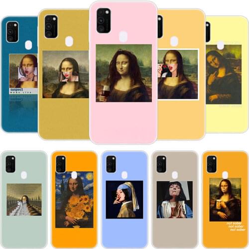 Funny Mona Lisa Art Aesthetics Case for Samsung Galaxy F41 M01 Core M02S M12 M21S M30S M31S M42 M51 M62 A6 A7 A8 Plus 2018 Cover