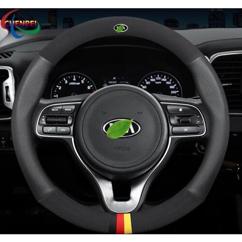 Car Steering Wheel Cover For Kia Cerato Forte Optima Picanto Sorento Sportage Seltos Stonic K2 K3 K4 K5 K9 Interior Accessories
