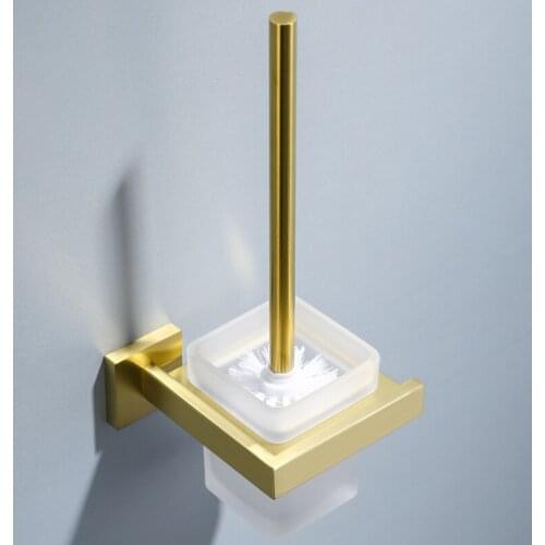 Black Stainless Steel Square Wall-mounted Bathroom Accessories Toilet Brush