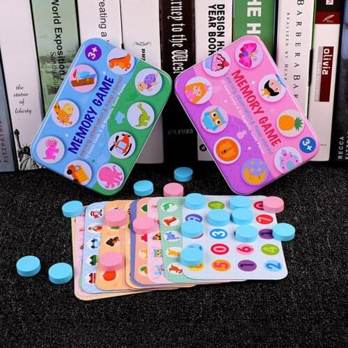 Wooden Memory Chess Toy Children Interactive Game Iron Box Early Educational Toys