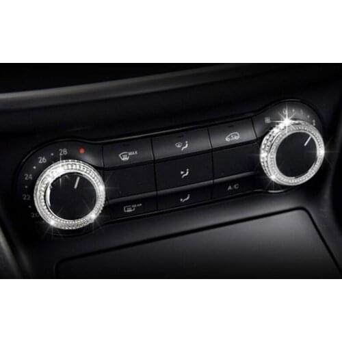 For Mercedes Benz A CLASS/B CLASS/CLA/GLA 2PCS Luxurious Rhinestone Car Interior Air Conditioning Switch Frame Cover Trim