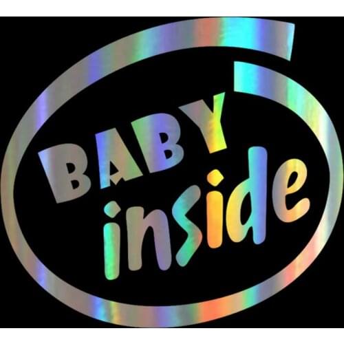 Interesting Baby Inside Baby on Board Car Sticker Accessories Car Styling Decal Vinyl Car Window Cover Scratches PVC 13cm*12cm