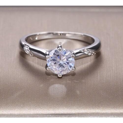 Huitan Classic Women Wedding Bridal Ring AAA Cubic Zirconia Shine Solitaire CZ Engagement Party Proposal Ring Jewelry Best Gifts