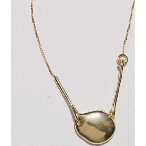 Copper silver open photo box pendant simple short necklace female collarbone chain necklace