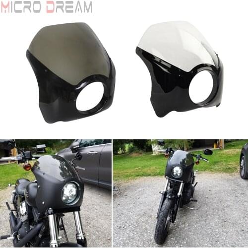 Motorcycle 5.75" Headlight Fairing Headlamp Mask Front Windshield For Harley Sportster XL883 XL1200 Custom Glide Dyna Road King