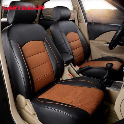 CARTAILOR New Cowhide Car Seat Cover for Volkswagen Caddy Seat Covers & Supports Automobiles Cover Seats Protector Accessories