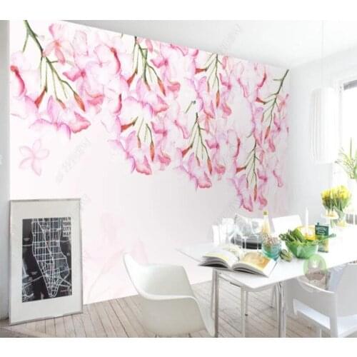 Papel de parede elegant pink flowers retro background wall mural 3d wallpaper,living room tv wall bedroom wall papers home