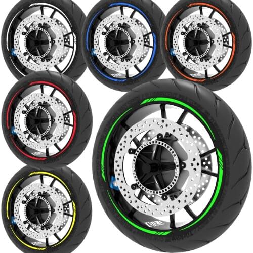 Sharp Rim Tape Wheel Stripes Decals Sticker Reflective & Fluorescent Colors CinarExtreme