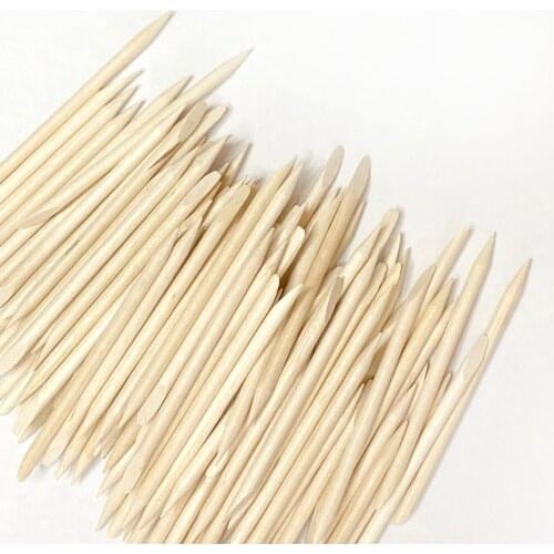 50pcs/set Orange Wood Stick Sticks Cuticle Pusher Cuticle Remove Tool forks for nails Manicures Pedicure Care Tools 2021 newest