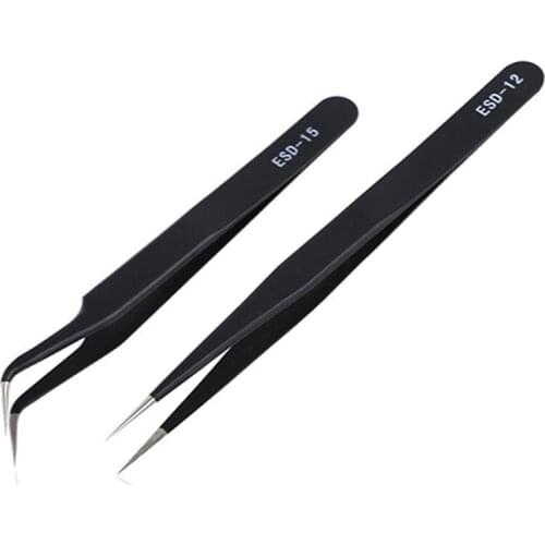 Straight and Curved Elbow Nail Art Acrylic Gel Rhinestones Picking Tool Anti Acid Nipper Gem Decor Eyelash Tweezers