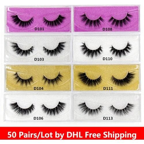 Wholesale 50 Pairs/Lot Eyelashes 3D Mink Lashes Fluffy Fake Eyelashes Natural Long Eye Lashes Cruelty Free False Eyelashes