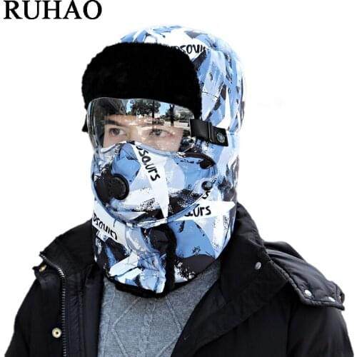 Russia Bomber Hats Pilot Trapper Cap Winter Faux Rabbit Fur Earflap Snow Caps hat