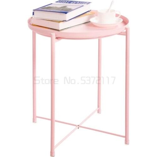 Nordic side table metal round table side iron table sofa side table tray table small round table