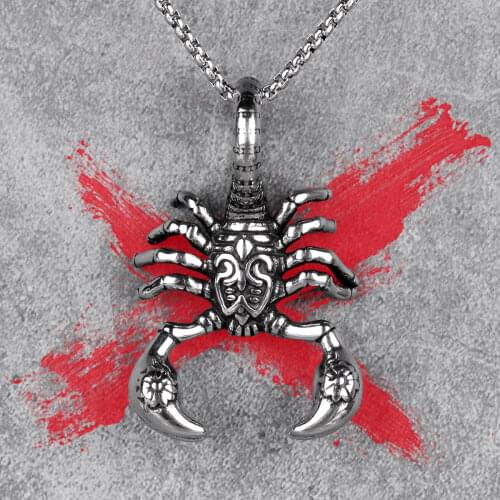 Scorpion Animal Mens Long Necklaces Pendants Chain Punk Hip Hop for Boy Male Stainless Steel Jewelry Creativity Gift Wholesale