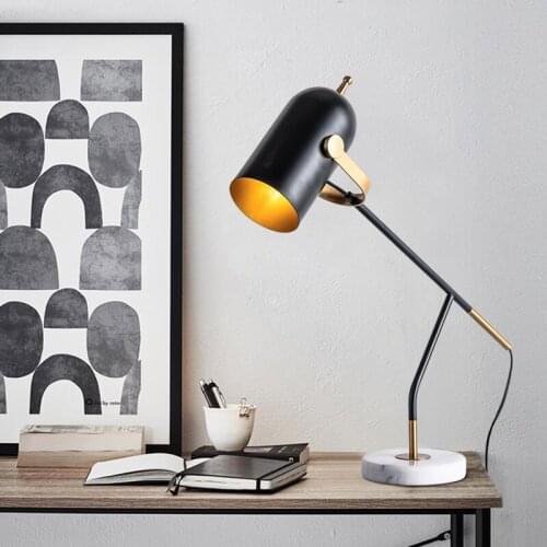 Modern Metal Marble Desk Lamp Study LED Work Restaurant Bar Villa Hotel Living Room Bedroom Table Lighting TA113