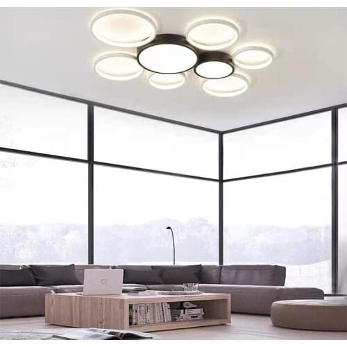 Factory direct Nordic modern living room LED ceiling lamp bedroom lamp restaurant LED chandelier hotel lamp round LED lamp