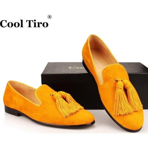 Wedding dress loafers yellow GOLD flannelette tassel mens loafers shoes breathable sports big size 38-46 promotion WITH BOX